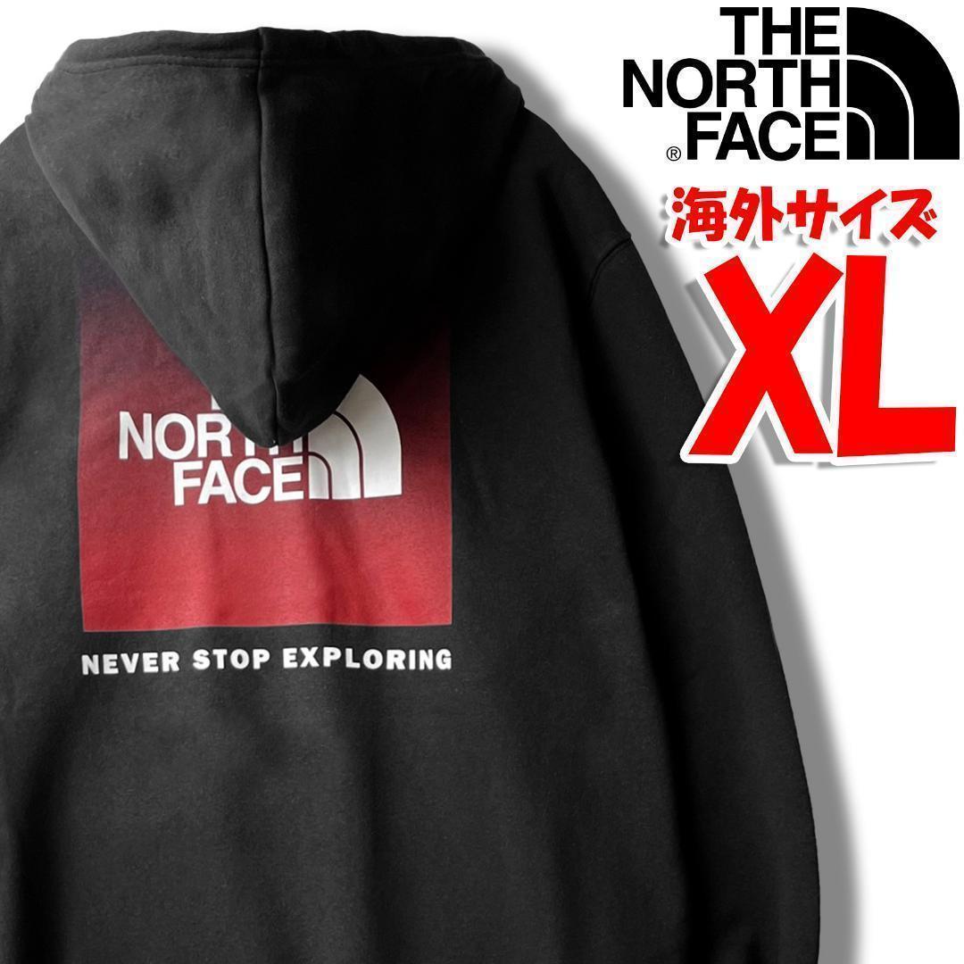 ノースフェイス パーカー メンズ 黒赤 海外XL 日本XXL相当 新品 nsbx