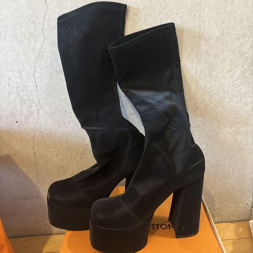 Darich（ダーリッチ）厚底ストレッチロングブーツ ブラック M