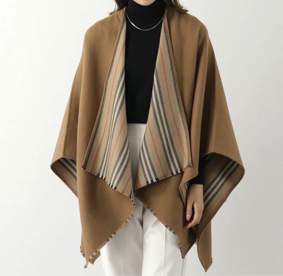 即購入可　BURBERRY バーバリー ケープ ポンチョ ショール チェック