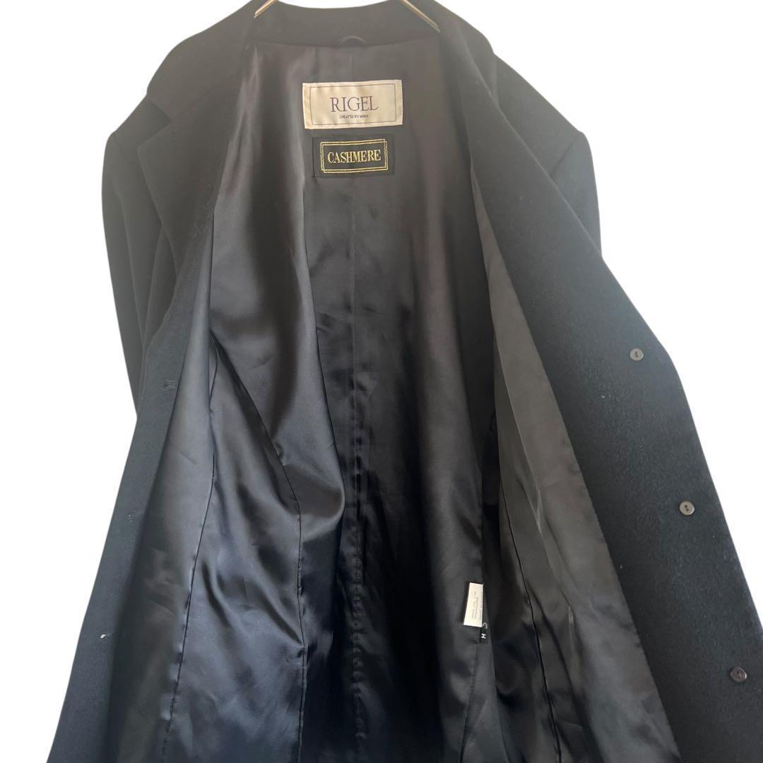 美品　RIGEL　カシミヤ100%　上質生地　チェスターコート　ブラック　M