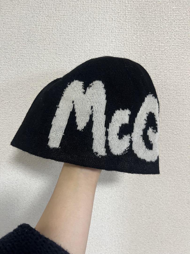 帽子 Alexander McQueen logo-print wool beanie