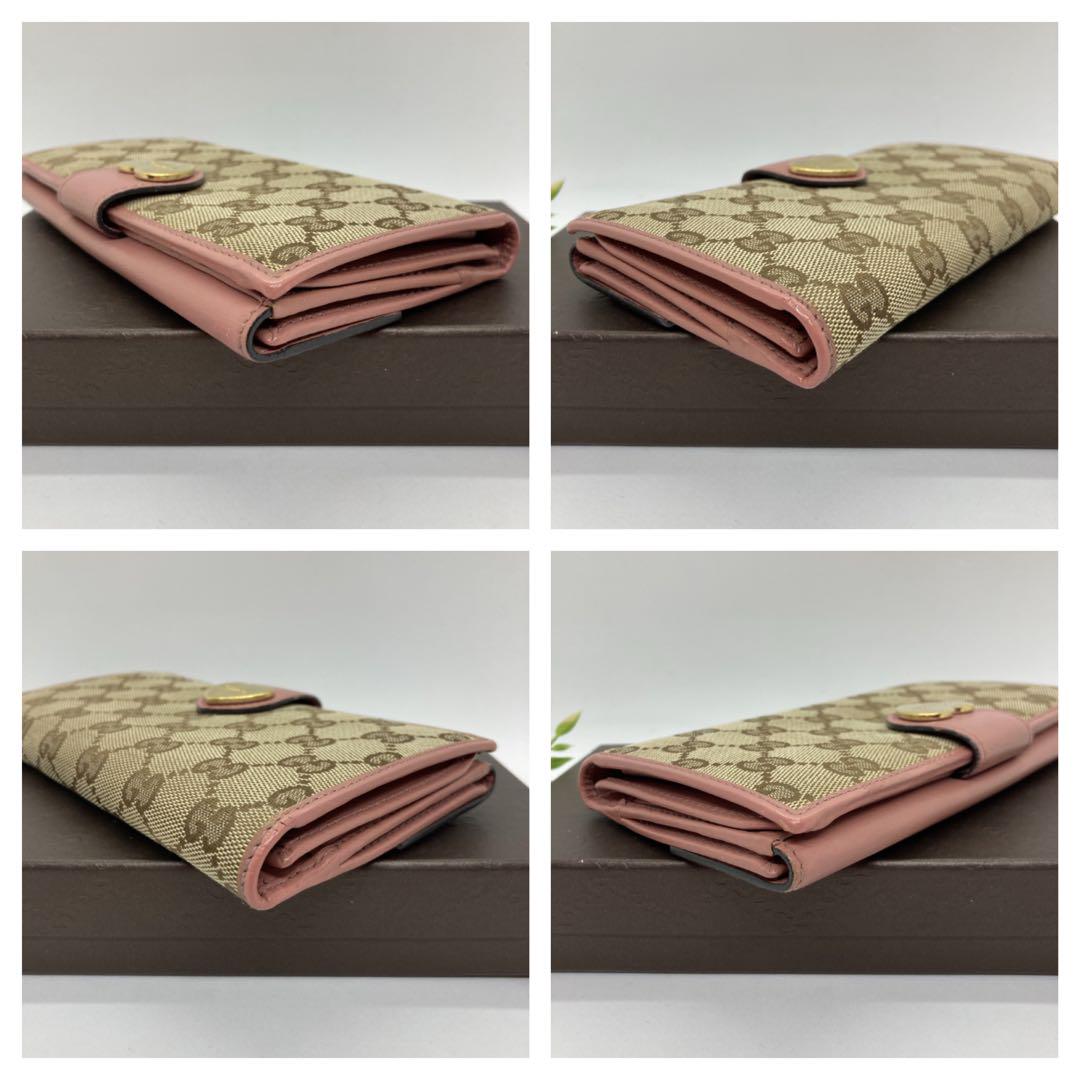 【正規品　人気】❤️良品　GUCCI　グッチ　ハート　財布　革　ローズ