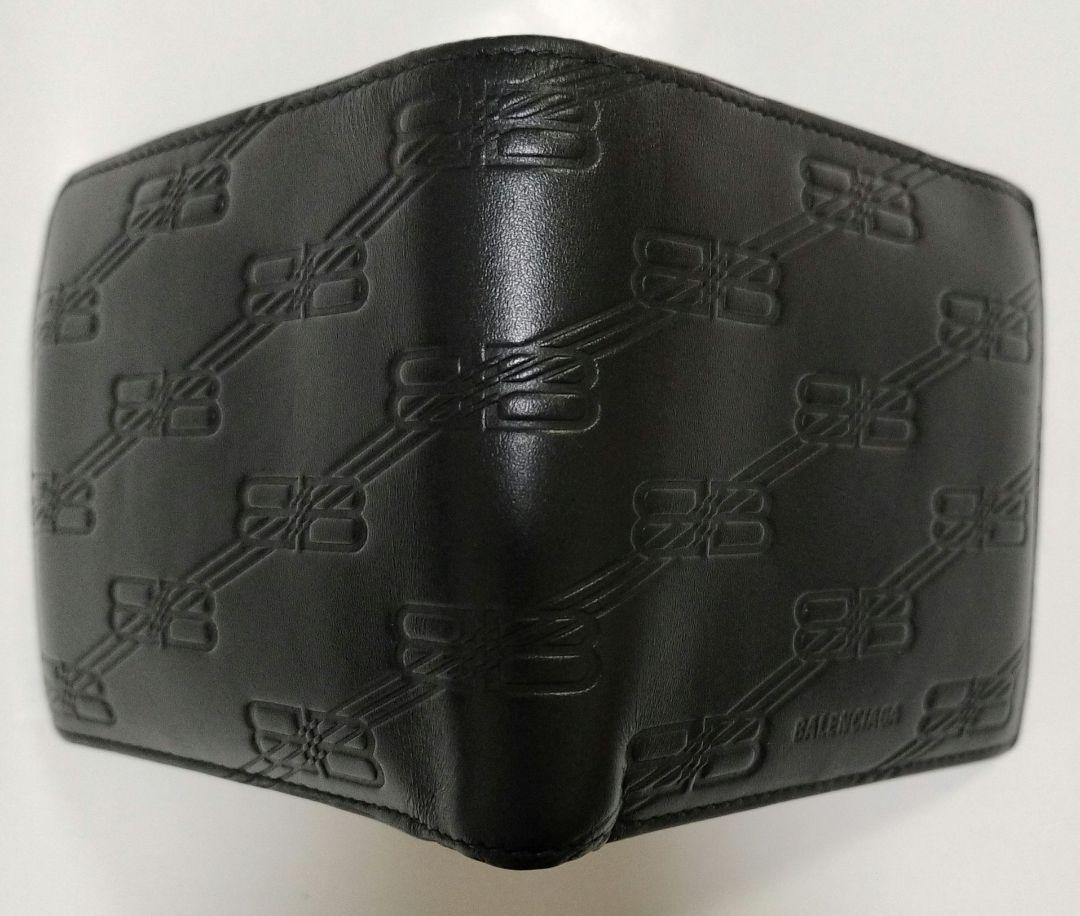 ★値下げ中★BALENCIAGA　BBロゴ　二つ折り財布　ブラック　メンズ