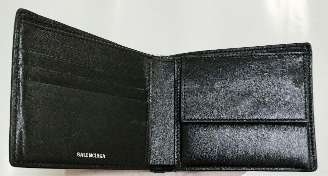 ★値下げ中★BALENCIAGA　BBロゴ　二つ折り財布　ブラック　メンズ