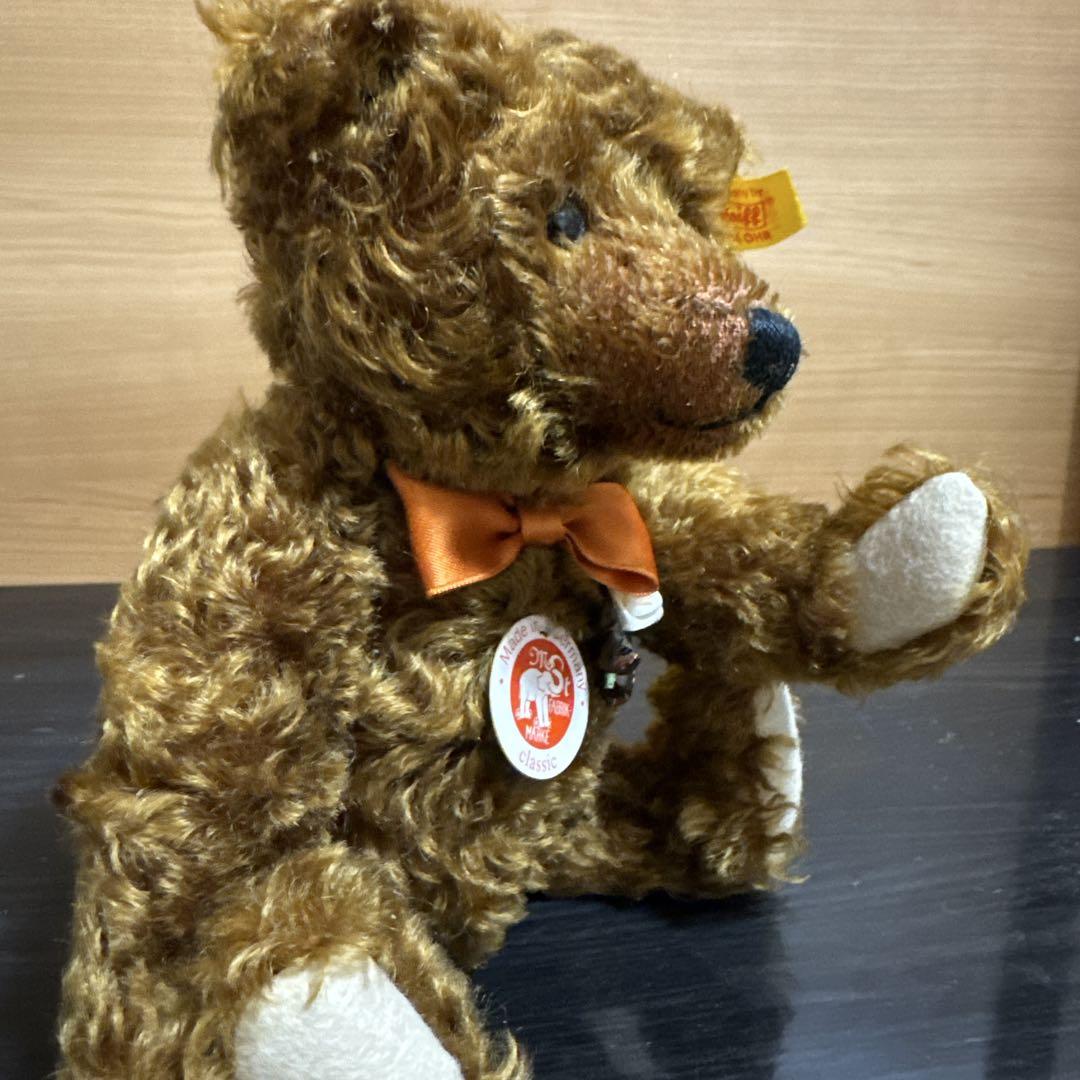 Steiffぬいぐるみ オレンジリボン付き