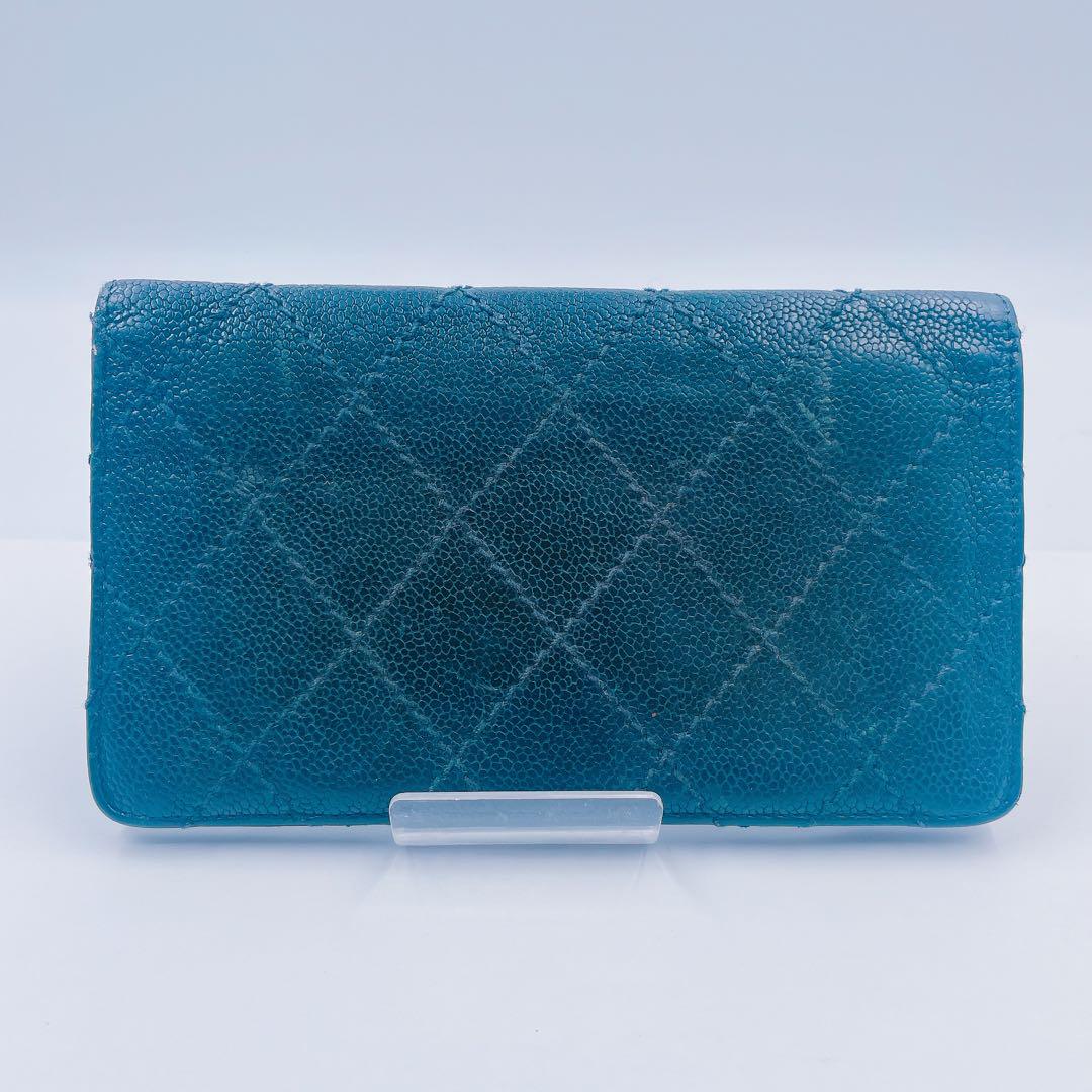 5HM17 CHANEL シャネル 長財布 キャビアスキン キルティング