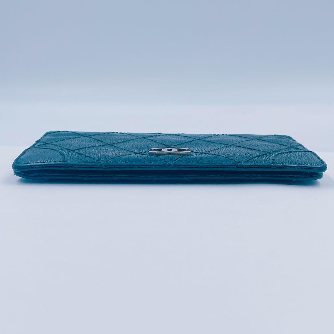 5HM17 CHANEL シャネル 長財布 キャビアスキン キルティング
