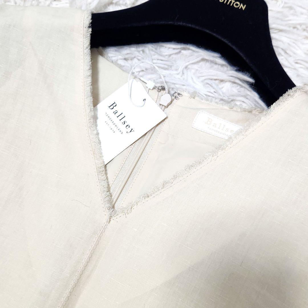 ✨新品タグ付き✨ボールジィ❣️リネンワンピース　36　アイボリー　ロング丈