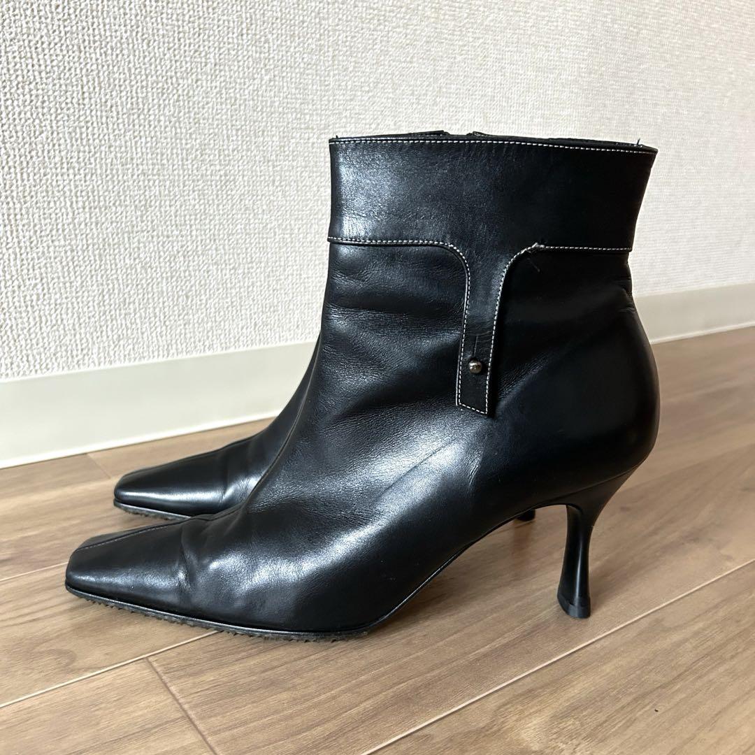 26cm レザースクエアトゥブーツ