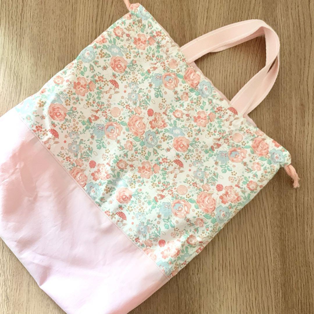 オーダー可◉ハンドメイド⭐︎ 女の子♡うさぎとお花⭐︎入園入学準備グッズ　6点セット