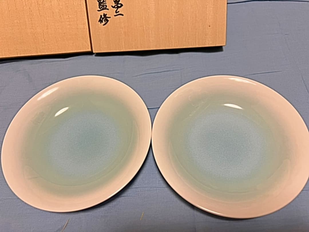 人間国宝 井上萬二監修 碗皿 カップ&ソーサー ペア 緑結晶