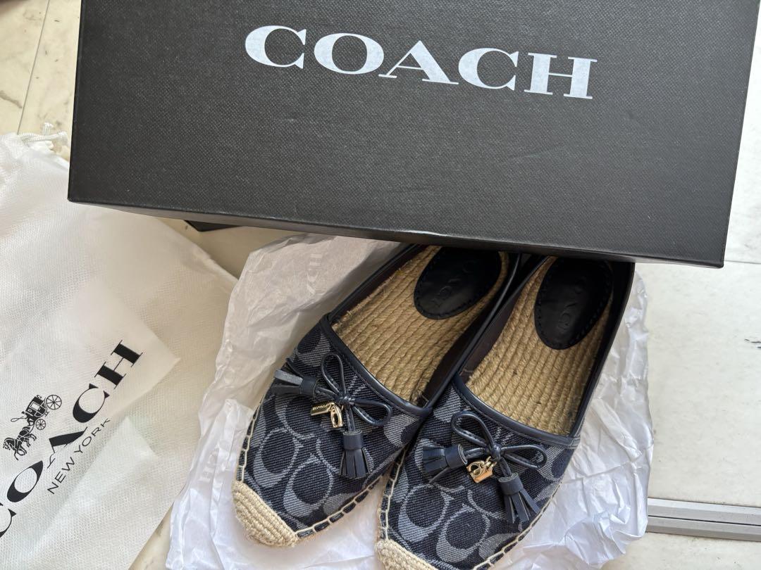 ばあば様COACH コーチ エスパドリーユ タッセルローファー シグネチャー