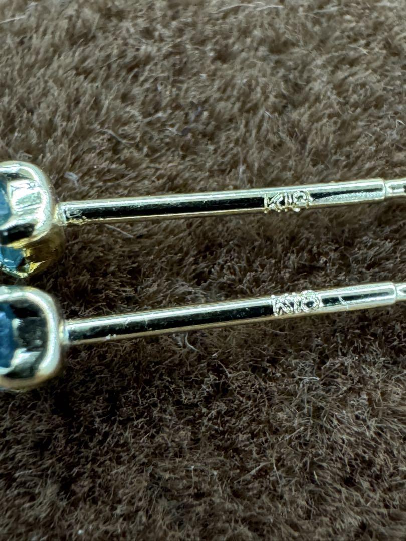 【新品】★K18 グランディディエライトピアス 天然石 ペアで0.08ct 希少 新品】 K18 グランディディエライトピアス 天然石 ペアで0 08ct