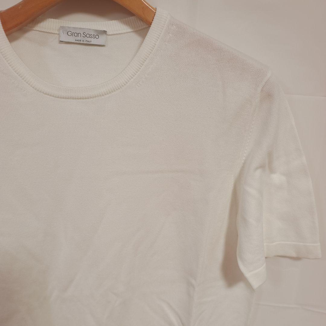GRAN SASSO 半袖コットンニット 白
