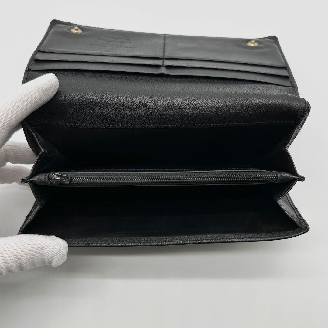 【美品】ヴィヴィアンウエストウッド レザー 長財布 オーブ フラップ ブラック
