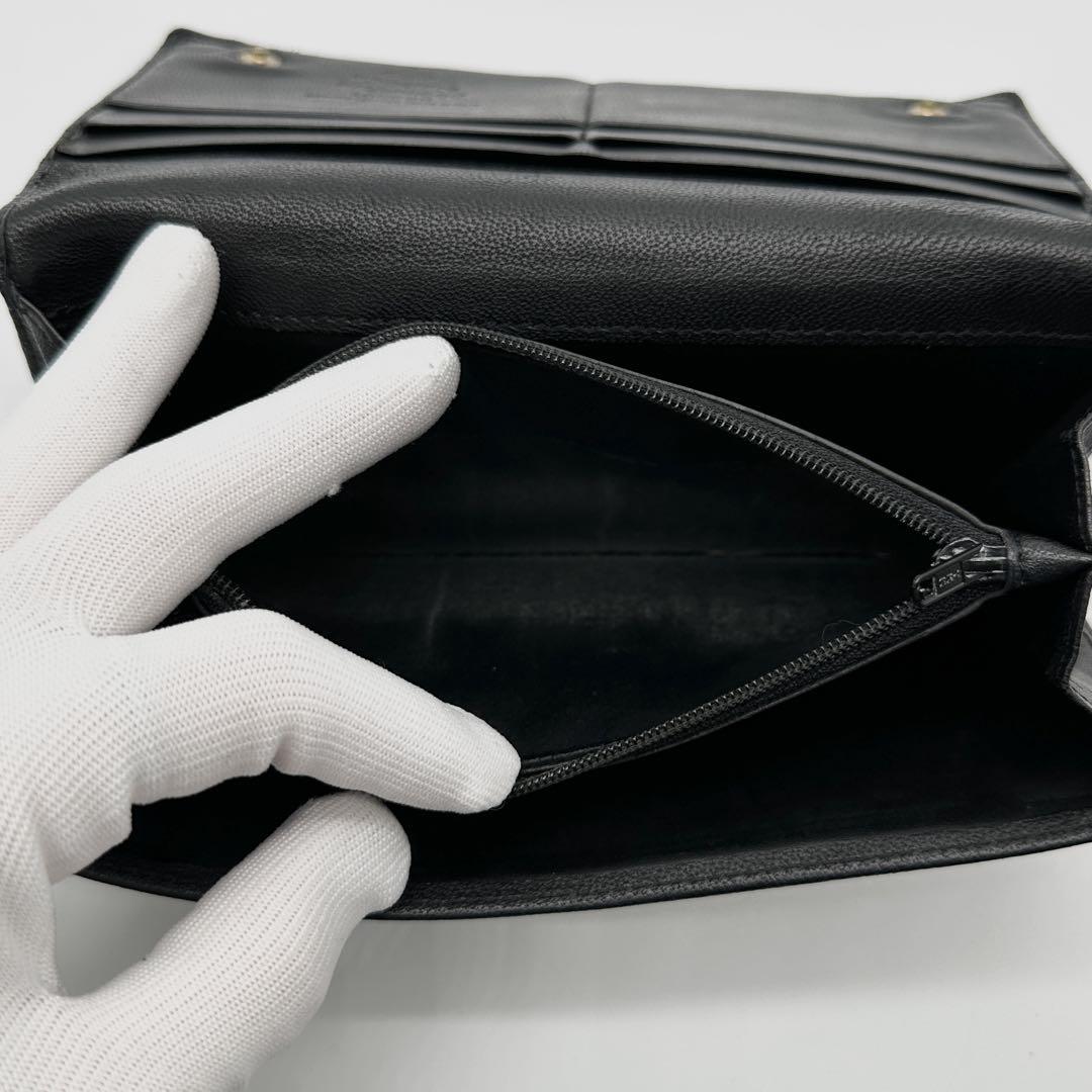 【美品】ヴィヴィアンウエストウッド レザー 長財布 オーブ フラップ ブラック