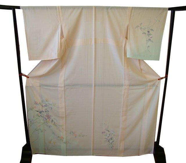 美品 夏物 駒絽 ３本絽 附下げ・訪問着（正絹）未使用＜HH1999＞ 美品 夏物 駒絽 たたき染 附下げ・訪問着(正絹）未使用＜HH2022