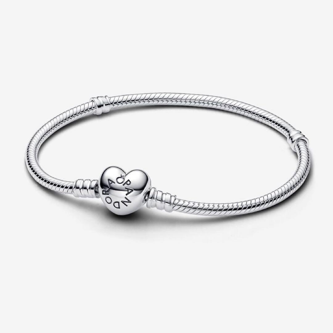 Pandora ハート　スネークチェーン　ブレスレット　19(約17cm)