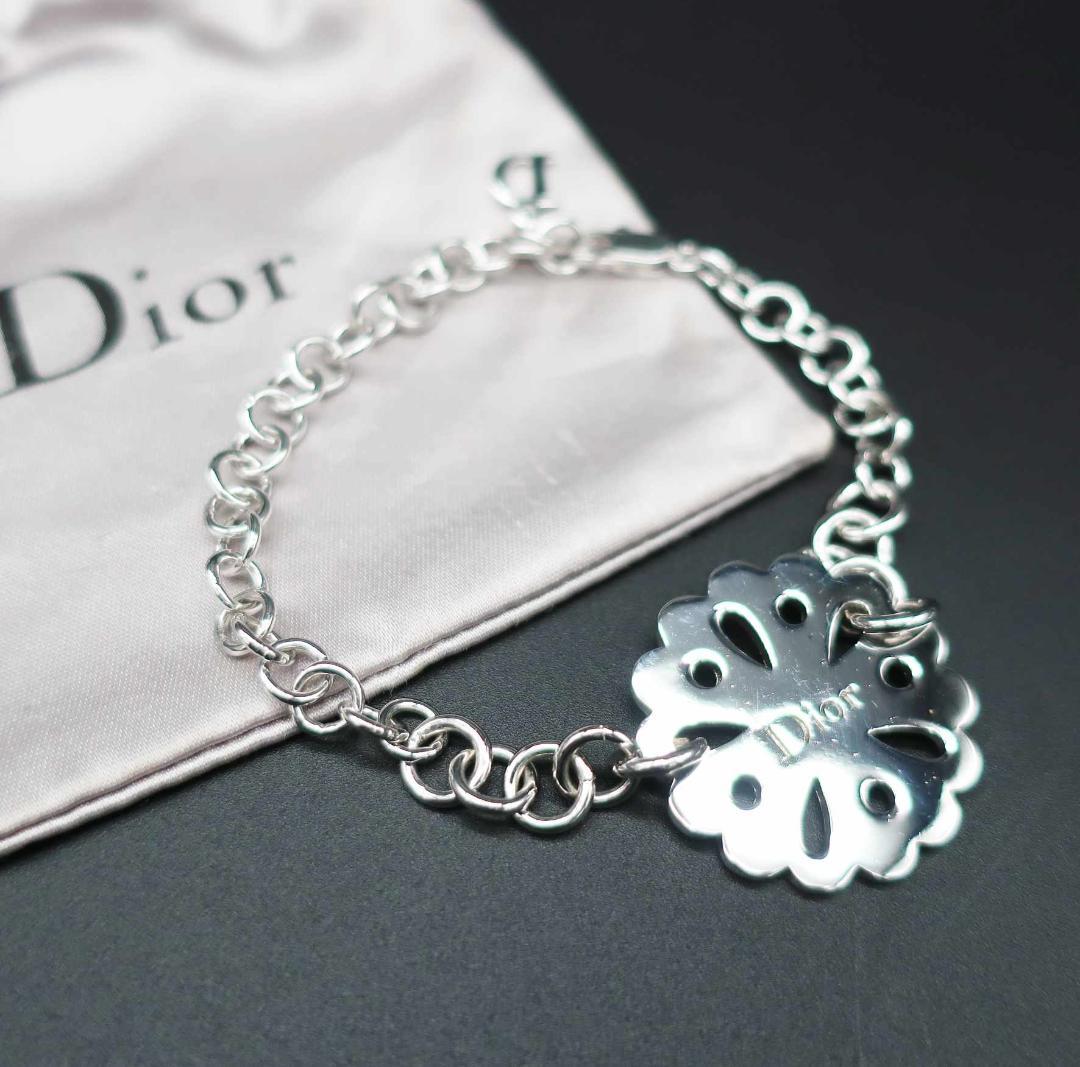 正規品 クリスチャンディオール ロゴ Dior ブレスレット シルバー 美品 袋