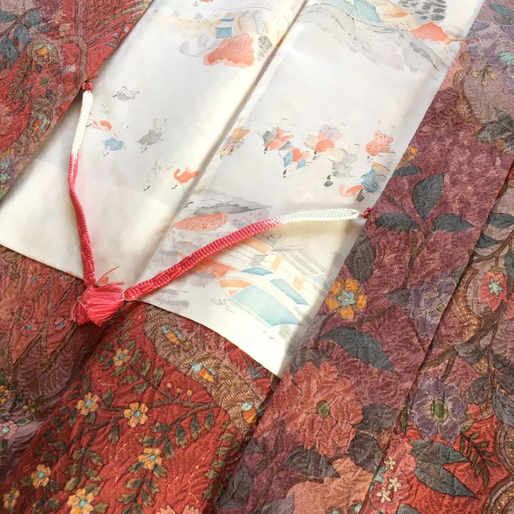 【未使用・美品】羽織　ふくれ織摺り友禅染小紋羽織 未使用・美品】羽織 ふくれ織摺り友禅染小紋羽織