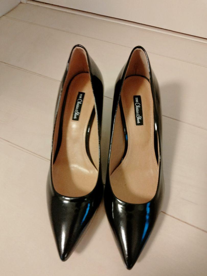 未使用　23区本革エナメルパンプス黒38