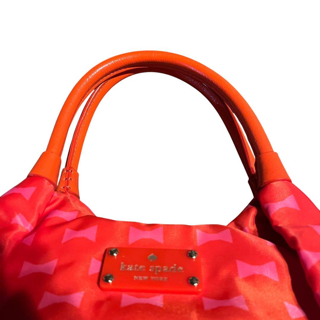 【極美品】Kate Spade ケイトスペード保存袋付き 赤ピンク トートバッグ