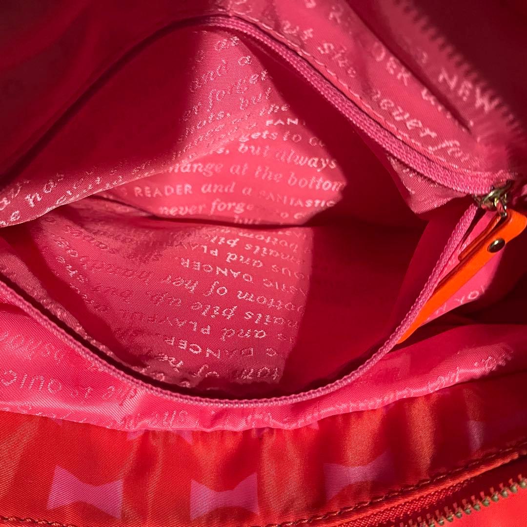 【極美品】Kate Spade ケイトスペード保存袋付き 赤ピンク トートバッグ