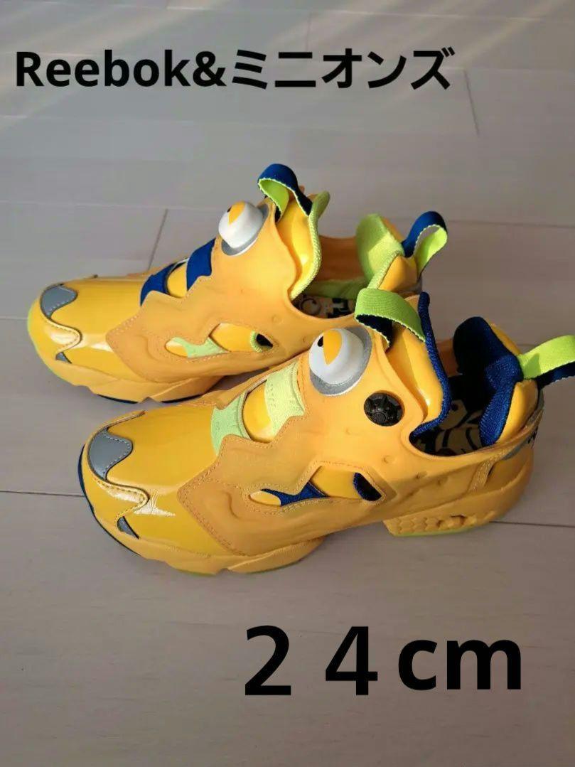 極美品！　Reebok　ミニオンズ　コラボ　シューズ　２４cm　イエロー　厚底