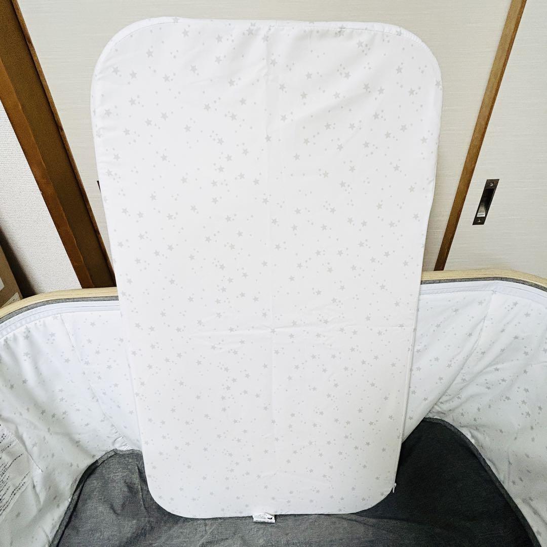 【美品】 HZDMJ ベビーベッド　グレー