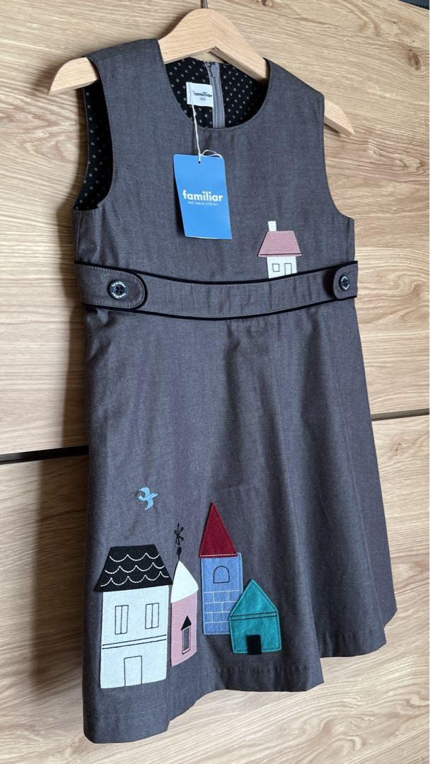 美品 familiar ファミリア ジャンバースカート 100