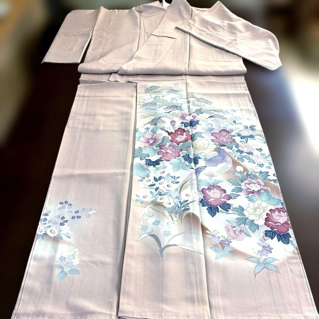 着物 色留袖 正絹 手描き友禅 作家物 一つ紋 しつけ付き未使用美
