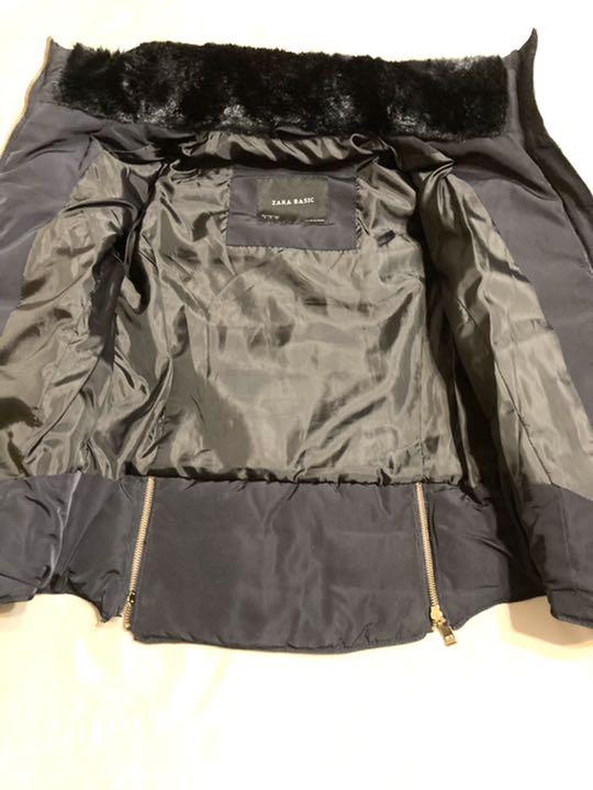ルカリ ZARA 中綿ダウン風ジャケット ネイビー✖️ゴールド vd9GM-m24114745016 BASIC 超美品 すので