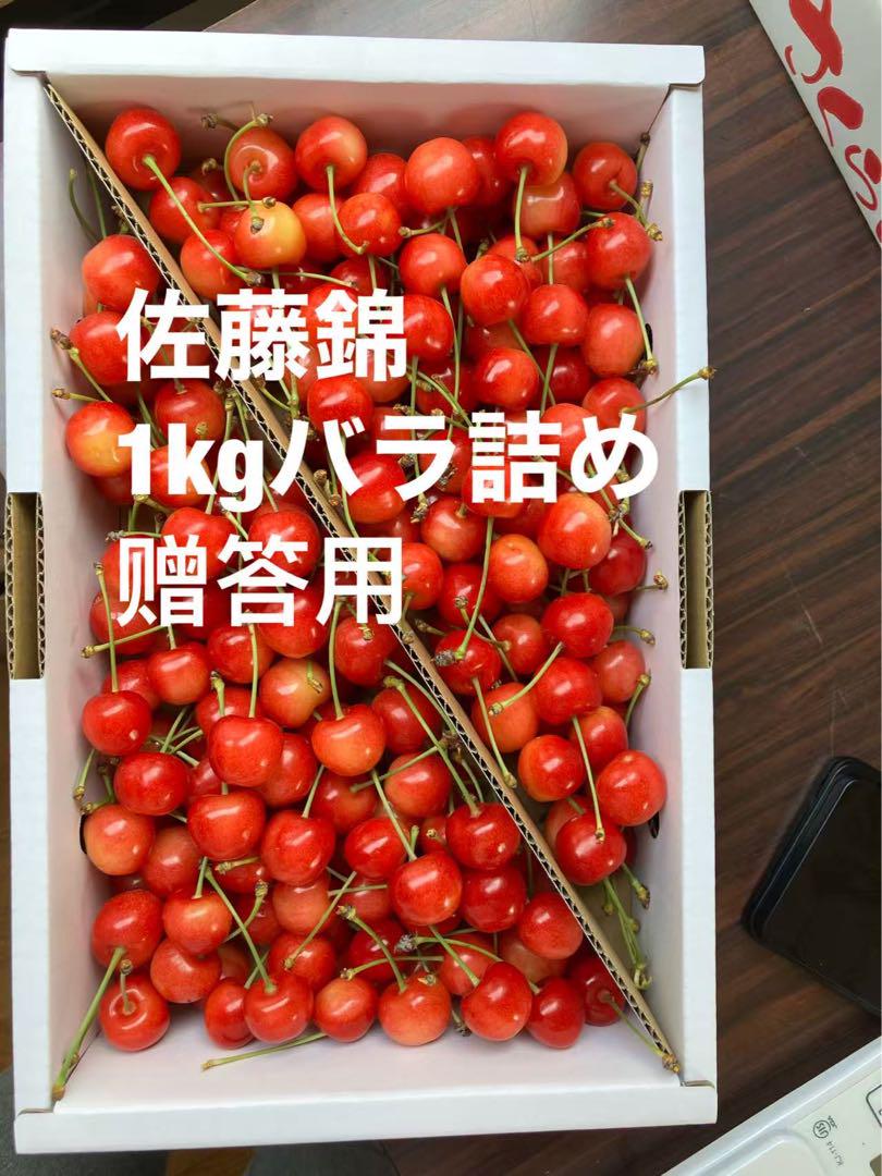 佐藤錦 1kg バラ詰め 今日限定