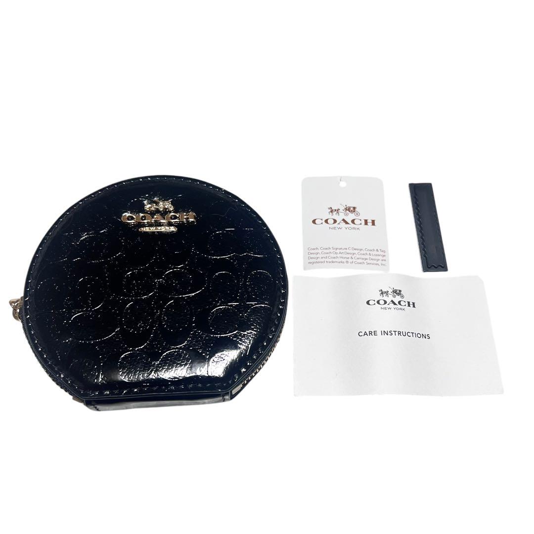【海外配送可】【送料無料】 未使用✨COACH コインケース シグネチャー パテントレザー 小物