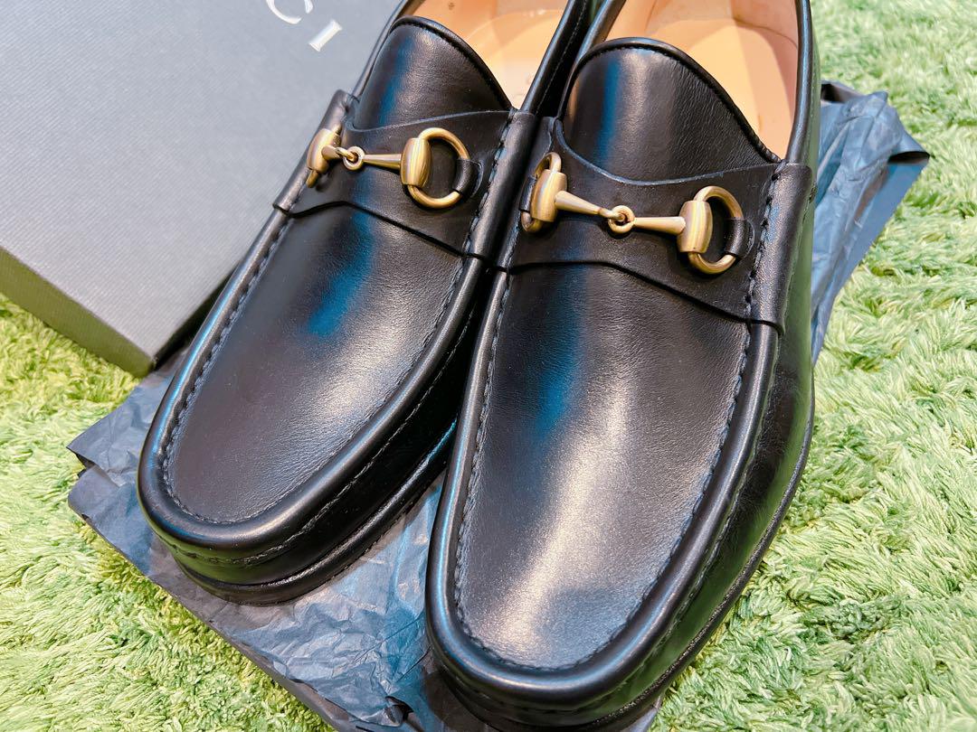 【美品】GUCCI ブラック　ホースビットローファー