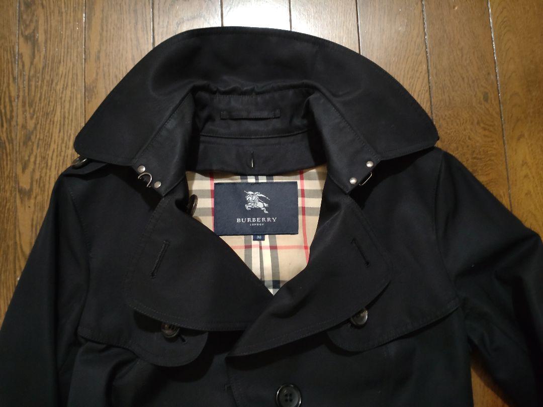 超美品！Burberry ライセンス品　定番ロングトレンチコート　ブラック