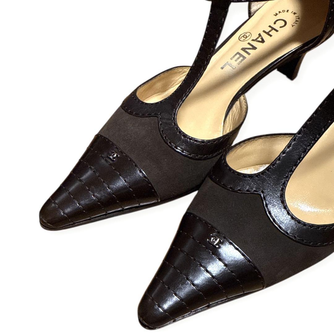 CHANEL ストラップ パンプス　36