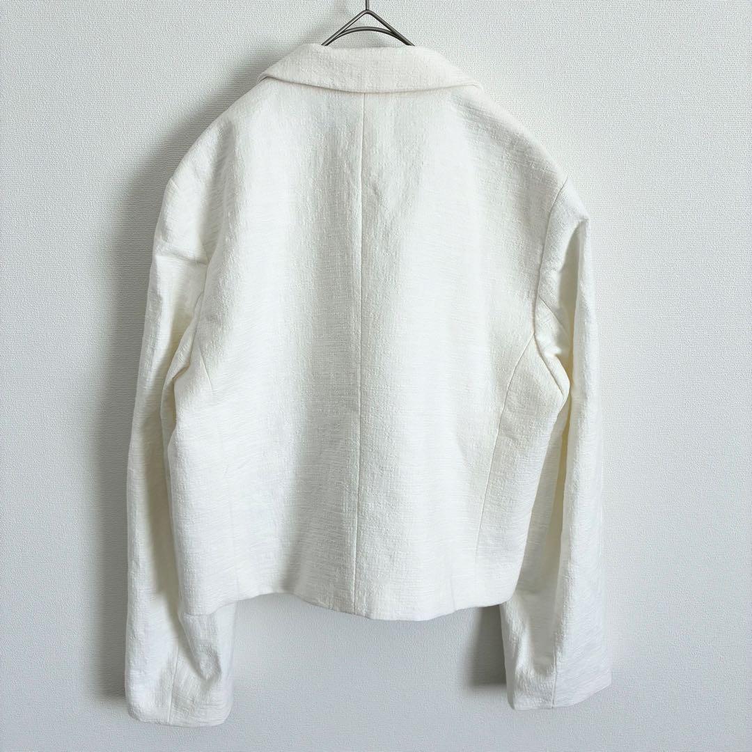 ザラ ZARA ジャケット 長袖 コントラストリボン付きブレザー 白