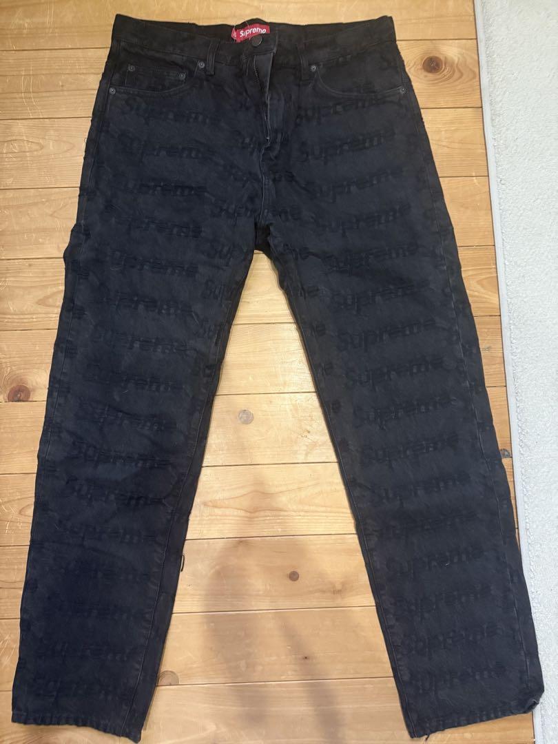 Supreme Frayed Logos Regular Jean Black - メルカリ