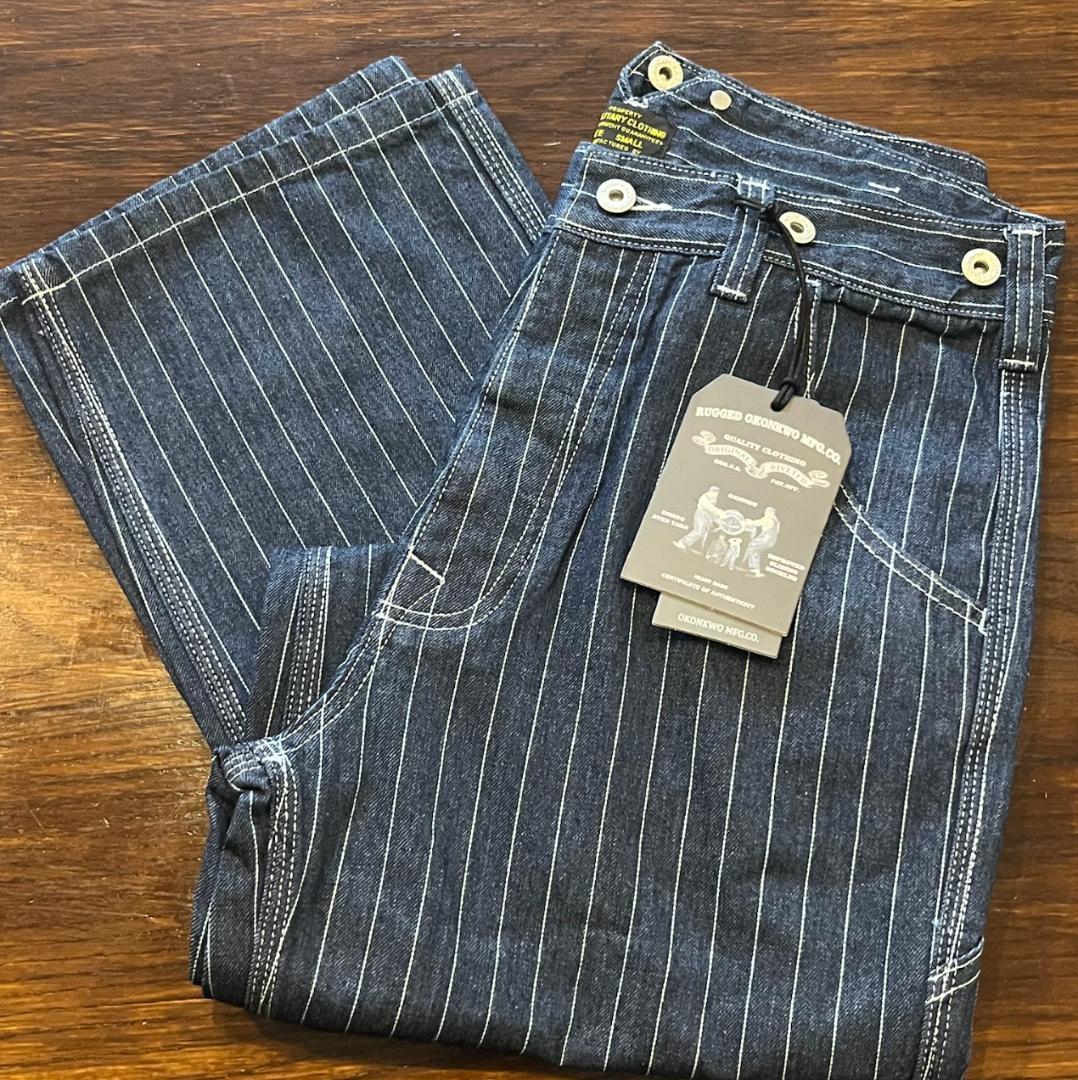 ウォバッシュ デニム ワイド パンツ ストライプ ヒッコリー