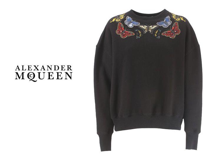 Alexander McQuee　イタリア製　黒　ビーズ刺繍ニット　XS　美品 Alexander McQuee イタリア製 黒 ビーズ刺繍ニット XS 美品