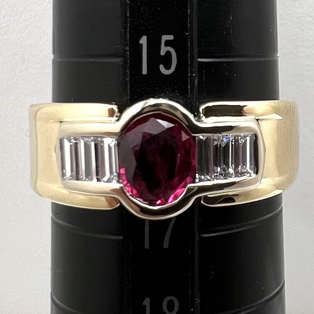 海外ブランドアウトレット通 K18 g 6.55 16号 ダイヤ0.34ct ルビー0.59 リング アクセサリー