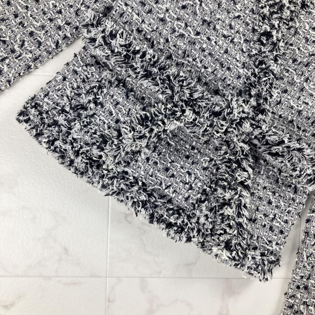 美品 TO BE CHIC ツイードジャケット 白黒 サイズ42*NC403