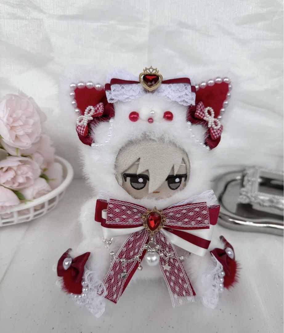 おすわり♥ぬい服 着ぐるみ♥10~12cm♥赤いネコ