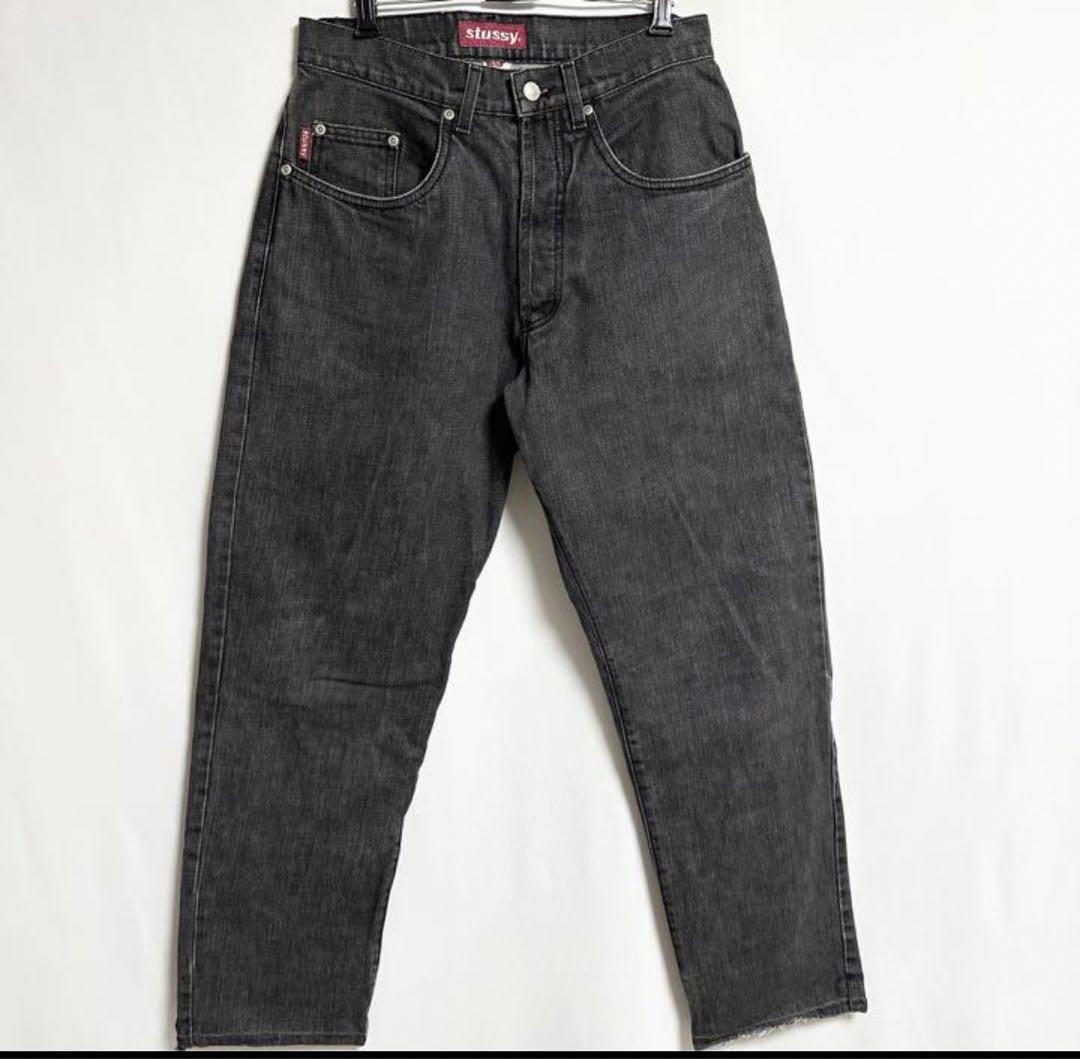 old stussy 90's ブラック デニム USA製