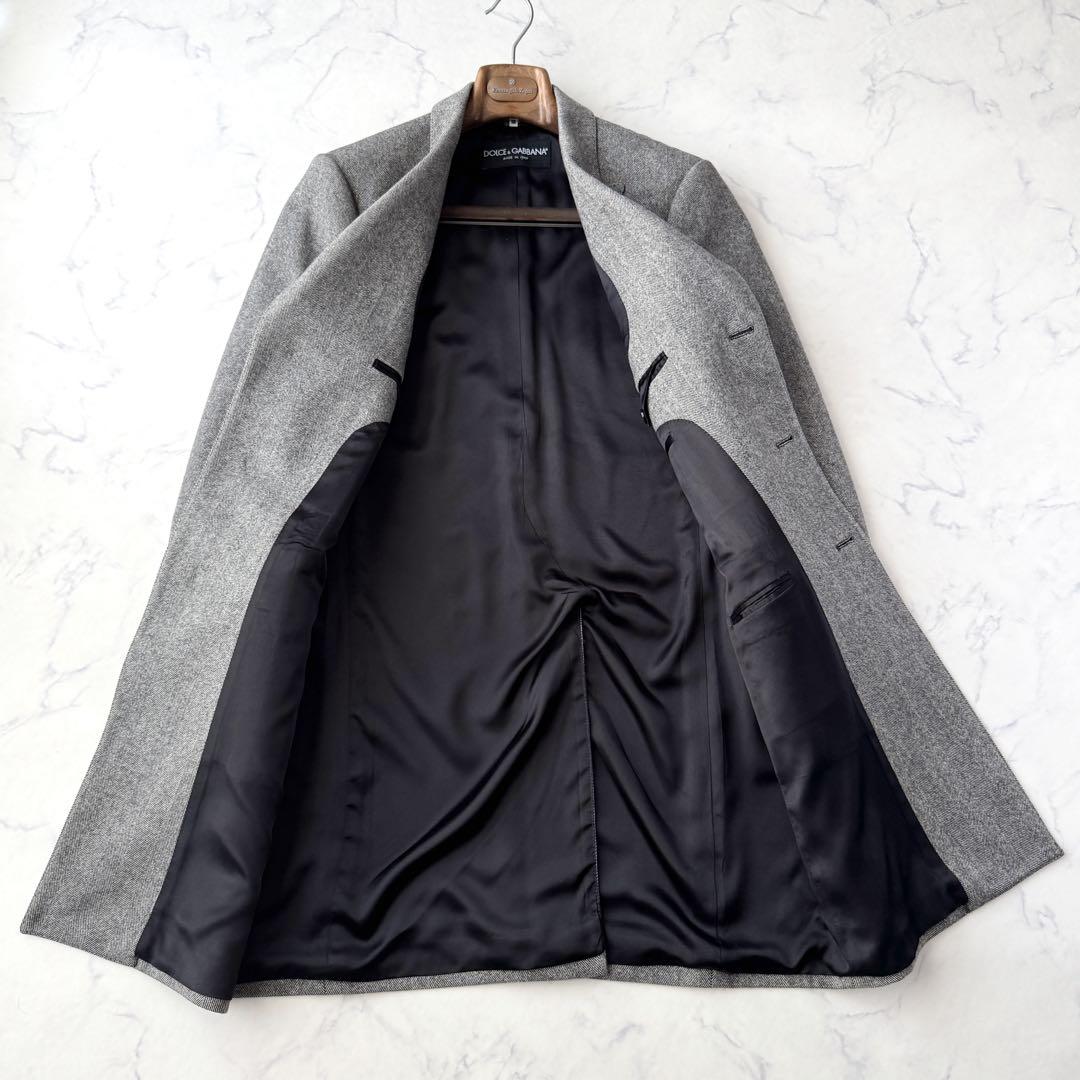 C835 D&G ドルチェ&ガッバーナ ドルガバ ツイード チェスター コート