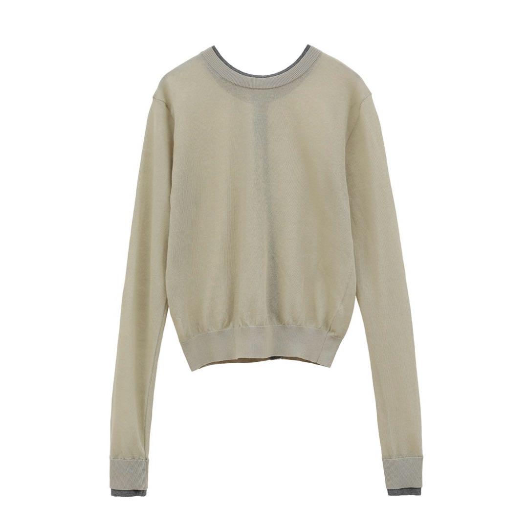 CLANE クラネ W FACE BICOLOR SHEER CARDIGAN