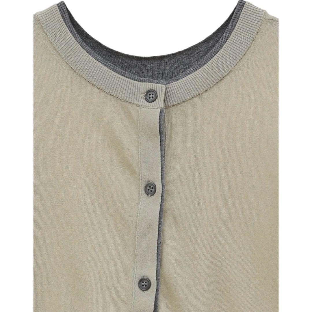 CLANE クラネ W FACE BICOLOR SHEER CARDIGAN