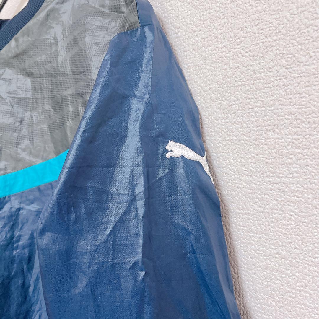 【美品】Puma L ウィンドブレーカー ネイビー ナイロンジャージセットアップ 美品】Puma L ウィンドブレーカー ネイビー ナイロンジャージ