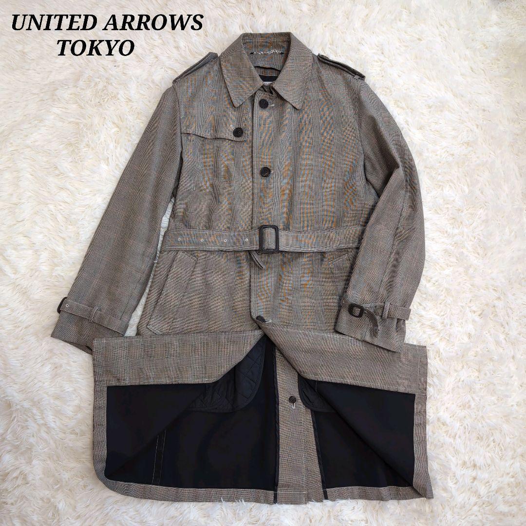 UNITED ARROWS トレンチコート ロング丈 チェック柄 メンズ L